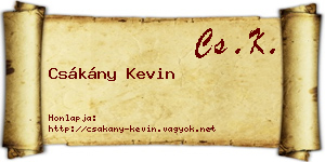 Csákány Kevin névjegykártya