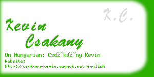 kevin csakany business card